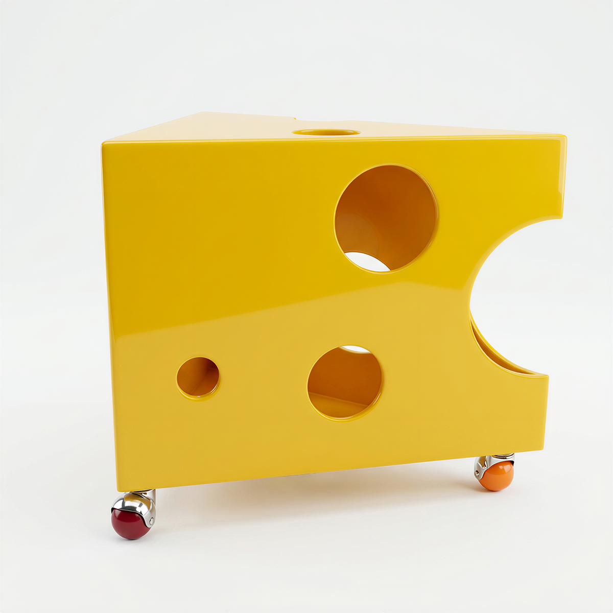 Yellow Rolling Acrylic Cat House & Side Table | LITHZEPARA