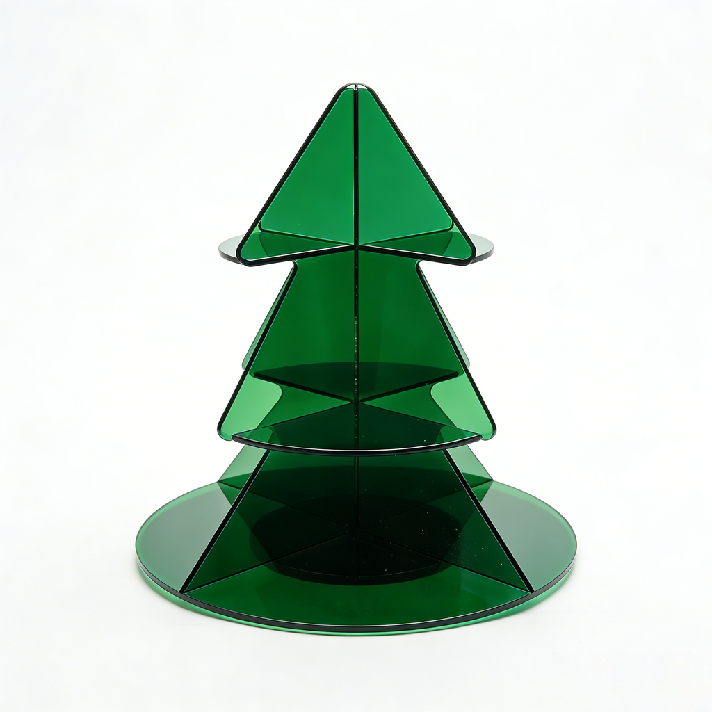 Blind box Rotating Christmas Tree 3-Tier Acrylic Cosmetic Organizer Perfume Skincare Display Stand 360° Swivel Vanity Countertop Storage Rack Green/White