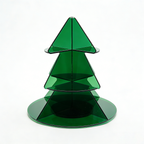 Blind box Rotating Christmas Tree 3-Tier Acrylic Cosmetic Organizer Perfume Skincare Display Stand 360° Swivel Vanity Countertop Storage Rack Green/White