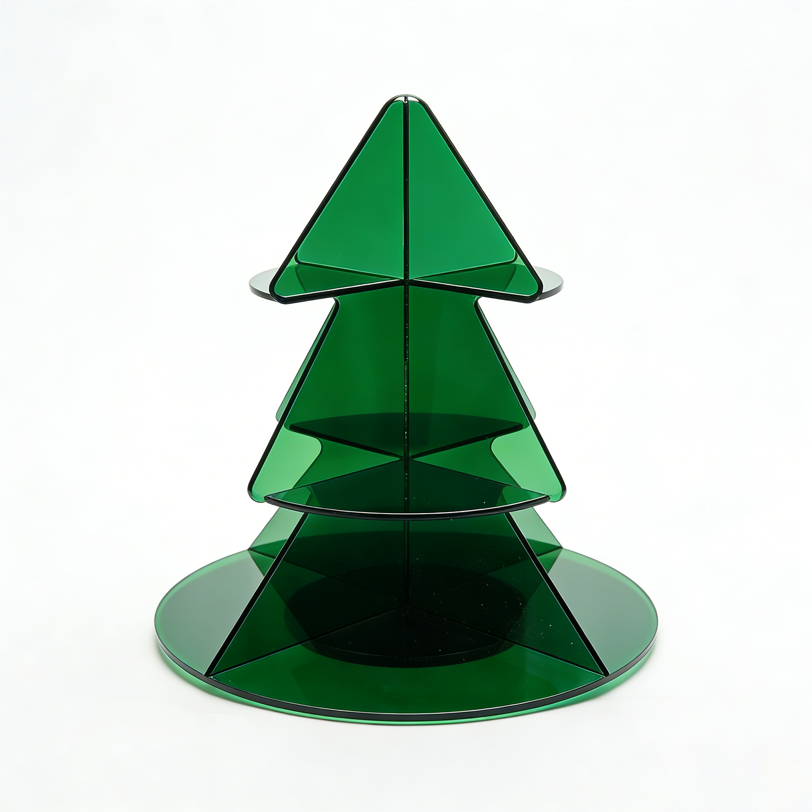 Blind box Rotating Christmas Tree 3-Tier Acrylic Cosmetic Organizer Perfume Skincare Display Stand 360° Swivel Vanity Countertop Storage Rack Green/White