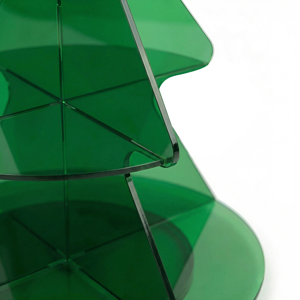 Blind box Rotating Christmas Tree 3-Tier Acrylic Cosmetic Organizer Perfume Skincare Display Stand 360° Swivel Vanity Countertop Storage Rack Green/White