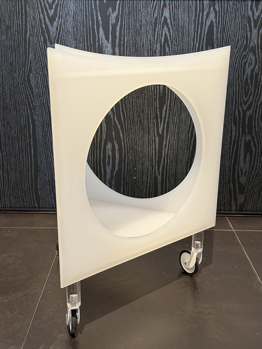 Modern Frosted Acrylic Mobile Side Table