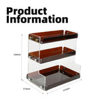 Tea Color 3-Tier Acrylic Display Shelf Light Luxury Organizer for Cosmetics Perfume Cups Jewelry Desktop Vanity Countertop Storage Rack