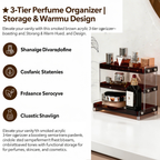 Tea Color 3-Tier Acrylic Display Shelf Light Luxury Organizer for Cosmetics Perfume Cups Jewelry Desktop Vanity Countertop Storage Rack