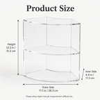 Lithzepara Clear Acrylic 2-Tier Corner Perfume Organizer Stand – Curved Vanity Display Shelf for Fragrance, Skincare & Decor