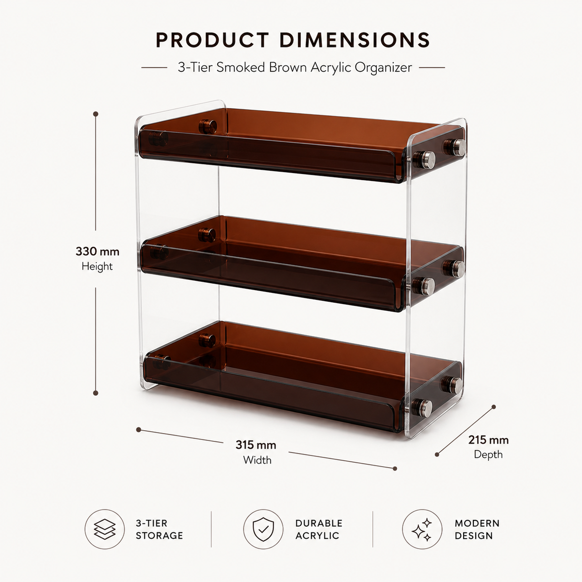 Smoke Brown Acrylic Organizer