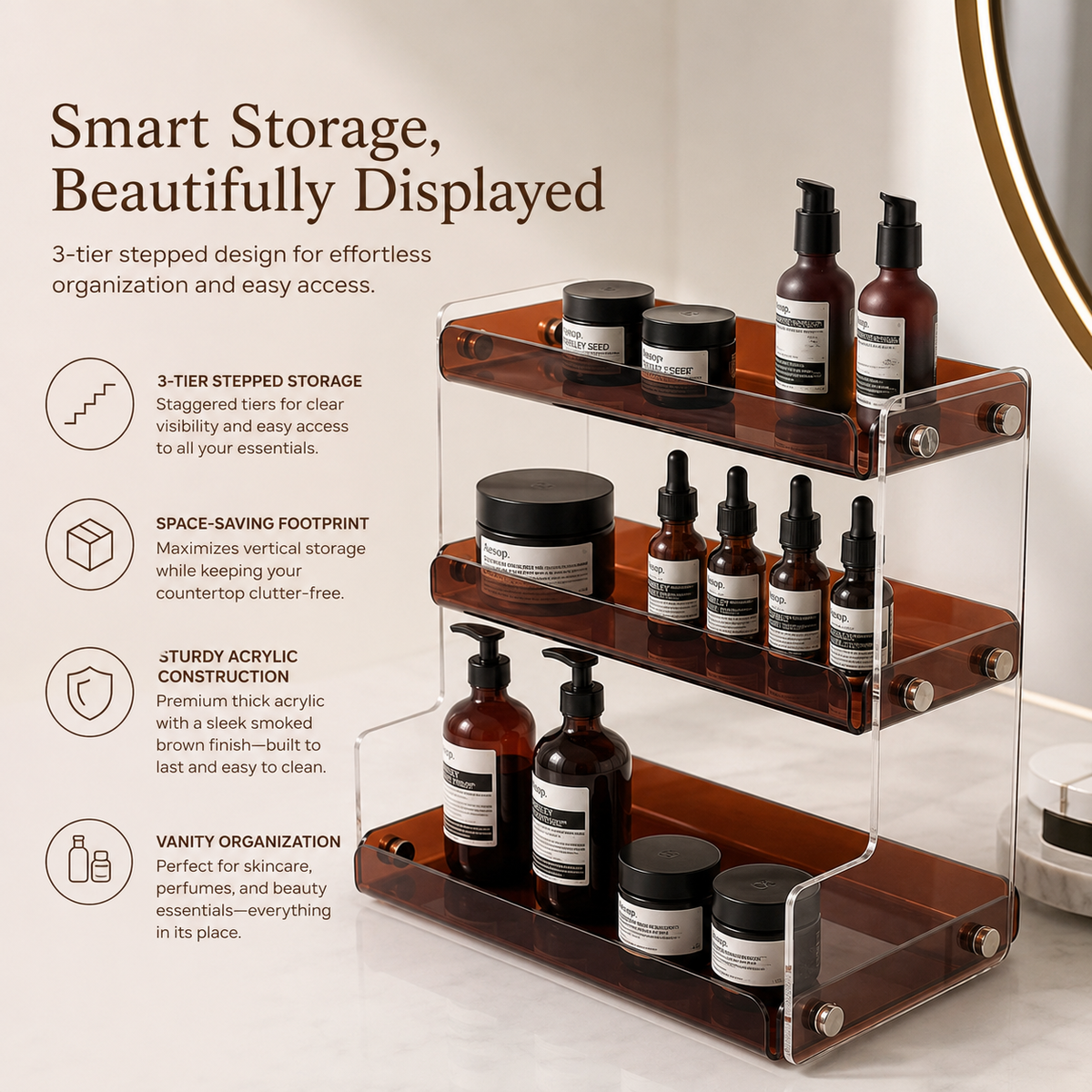 Smoke Brown Acrylic Organizer