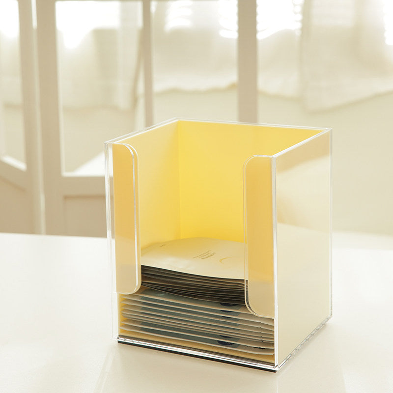 JAFFA Dual-Compartment Acrylic Storage Box | Orange & Black Cosmetic Organizer | Clear Divided Tray for Skincare & Fragrance Samples