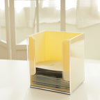 JAFFA Dual-Compartment Acrylic Storage Box | Orange & Black Cosmetic Organizer | Clear Divided Tray for Skincare & Fragrance Samples